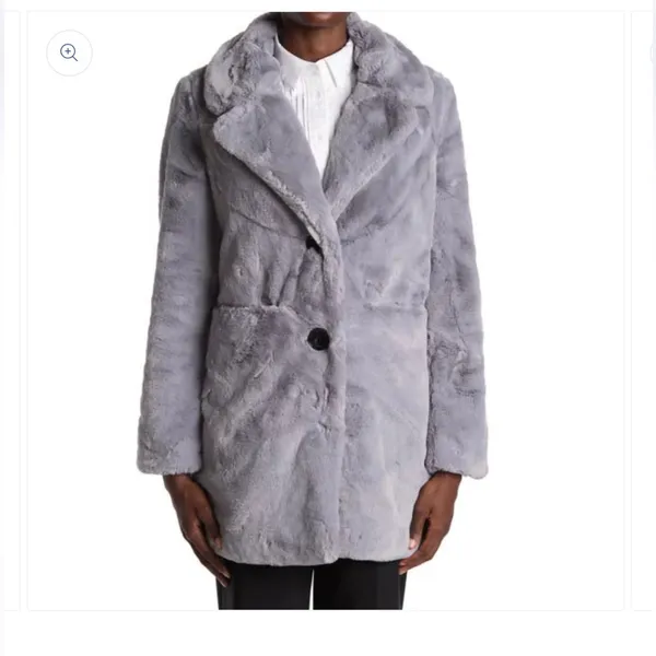Sam Edelman Plush Teddy Coat in Light Gray - Image 2
