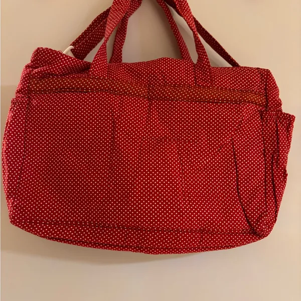 Handmade Red Polka Dot Women's Bag with Bunny Design.Has a plastic lining to protect.NWOT - Image 3