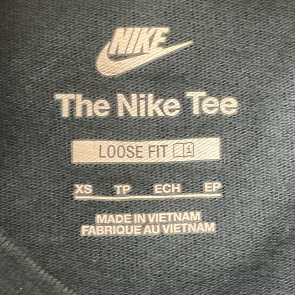 Nike Sports Club Just Do It Since 1972 Loose Fit T-Shirt Women XS Navy‎ - Image 5