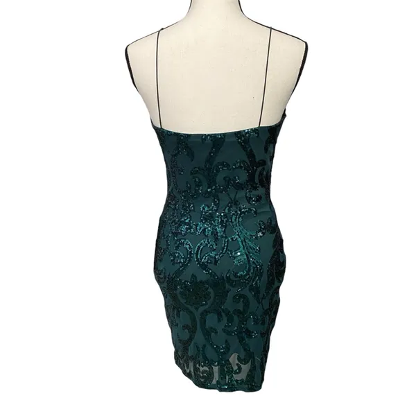 Lovely Day Hello Gorgeous Bodycon Sequin Mini Dress Size Medium NWT - Image 4
