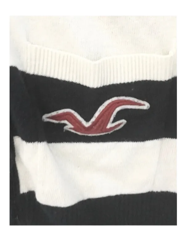 Hollister ★ Varsity Collegiate Rugby Stripe Cardigan Sweater ★ Navy White ★ S - Image 9