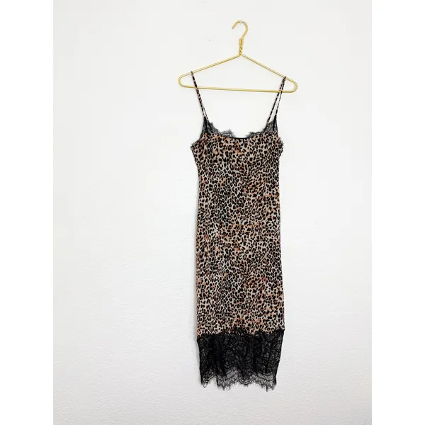 Revolve Loba Jacinta Slip Midi Dress Size Medium Leopard Lace Cocktail Wedding - Image 4