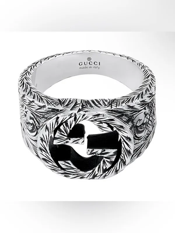 Gucci GG Logo Sterling Silver 925 Ring Unisex 445302 - Image 2