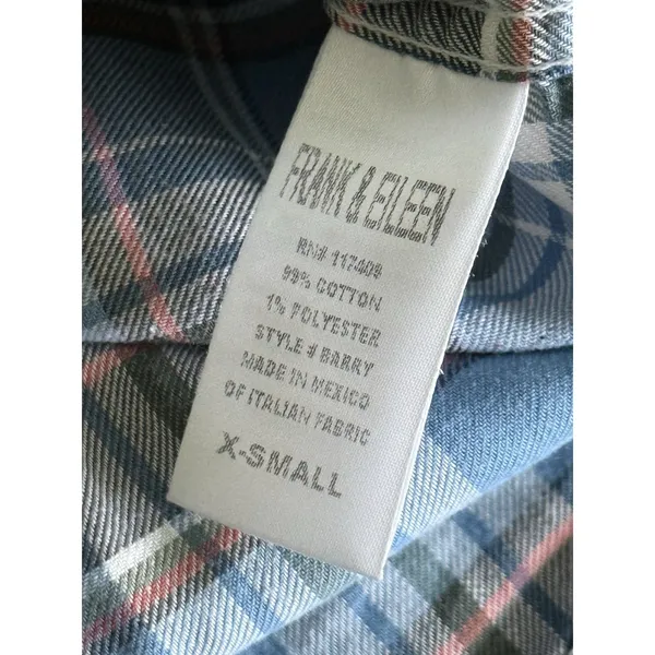 Frank & Eileen Barry Button Down Shirt Womens XS Blue Plaid Cotton‎ - Image 8