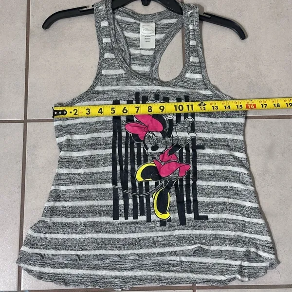 Disney‎ Minnie Mouse Women Stripe Sleeveless Tank Top Gray Size M. - Image 6