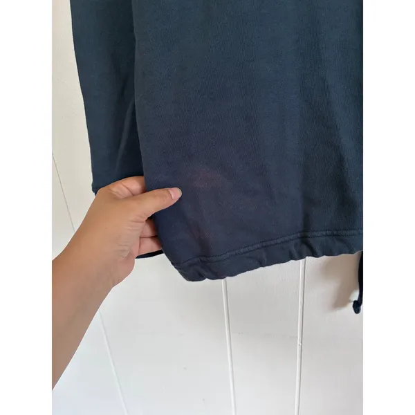 Pact Organic Cotton Shawl Collar Sweatshirt Navy Blue Medium Relaxed Pullover - Image 3