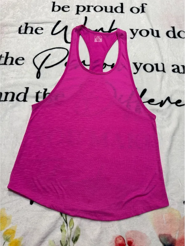 Hot pink racerback athletic tank top Size XL - Image 2