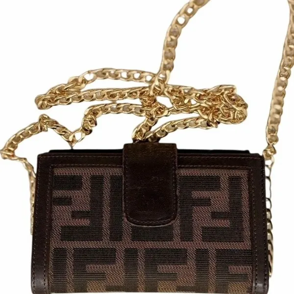 Fendi Zucca Kiss-Lock FF Monogram Brown Wallet|WOC Bag|COA - Image 8