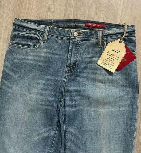 Seven7 Jeans Womens 16 Blue Denim Bootcut High Rise Whiskered Outdoors - Image 3