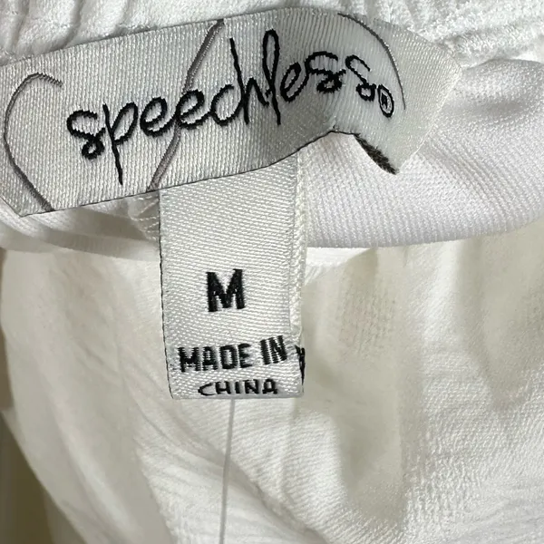 Speechless White‎ Mini Dress Puff Sleeve Ruffle Hem Cottagecore Women’s M NWT - Image 7