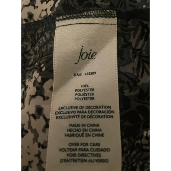 Pre-Owned JOIE Fern Smocked Yoke Top Baltic Print Black, Size L $19, B51 - Image 2