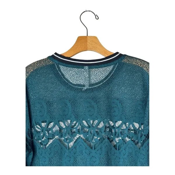 Fabletics Shirt Women Large Green‎ Spruce Sophie Lace Tunic Athleisure Yoga - Image 6