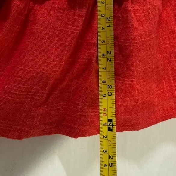 Sky to Moon Red orange Mini Dress Puff‎ Sleeve Tiered Ruffle Small NEW - Image 8