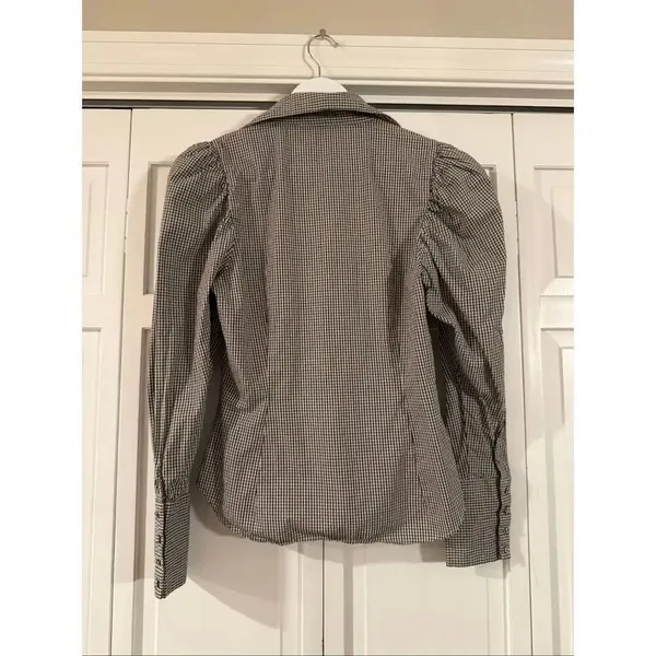 Zara plaid puff sleeve long sleeve button down xs - Image 9