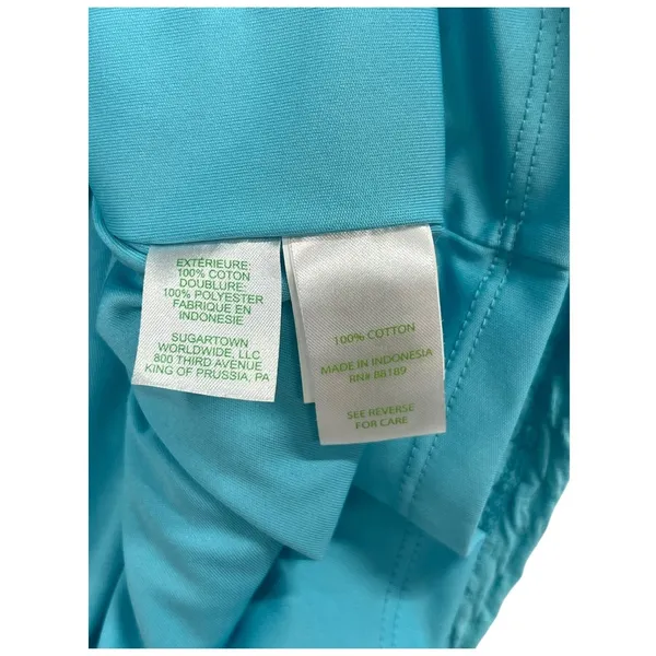 Lilly Pulitzer Dress Womens Medium Blue Teal Textured Shift Resort Beach Coastal - Image 9