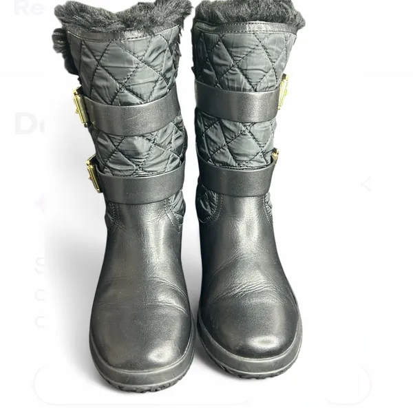 Michael Kors Aaron Boot Black, Size:6.5 Women's Black Quilted Boots - Image 2
