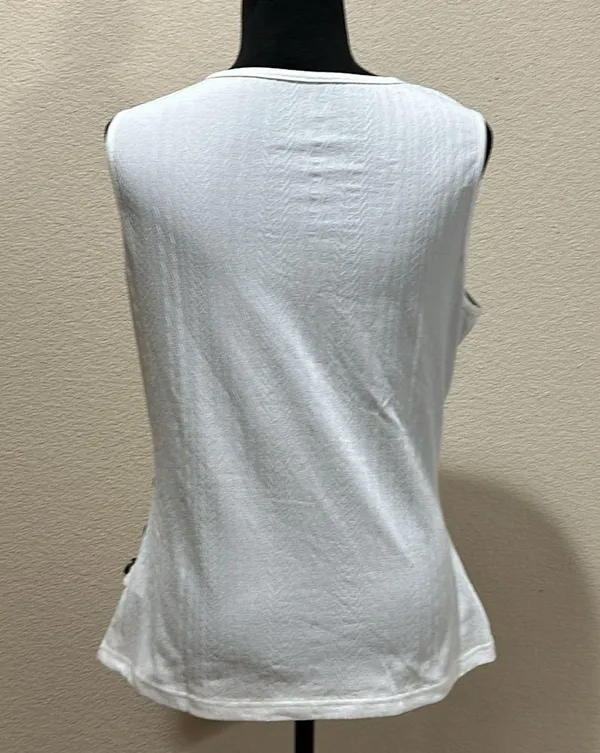 White Ruched Wrap Top Size 12 - Image 3