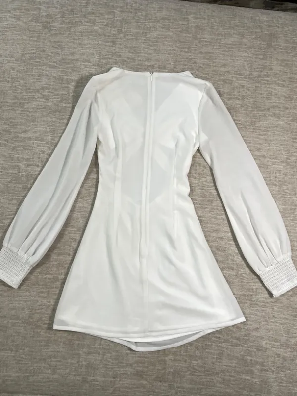 Tiger Mist White Long Sleeve Alvina Mini Dress - Image 2
