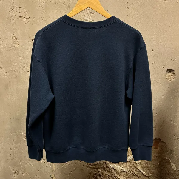 Fruit of the Loom Vintage 90s USA Navy Crest Logo Blue Unisex Fit Crewneck Sweatshirt Medium M - Image 2