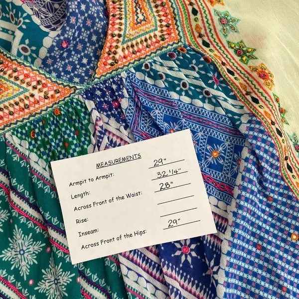 Anthropologie TANVI KEDIA Veena Beaded Caftan Beaded Mini Dress Bohemian Small - Image 14