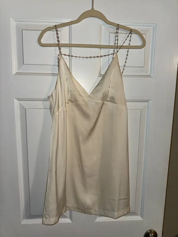 White pearl strap dress - Image 2