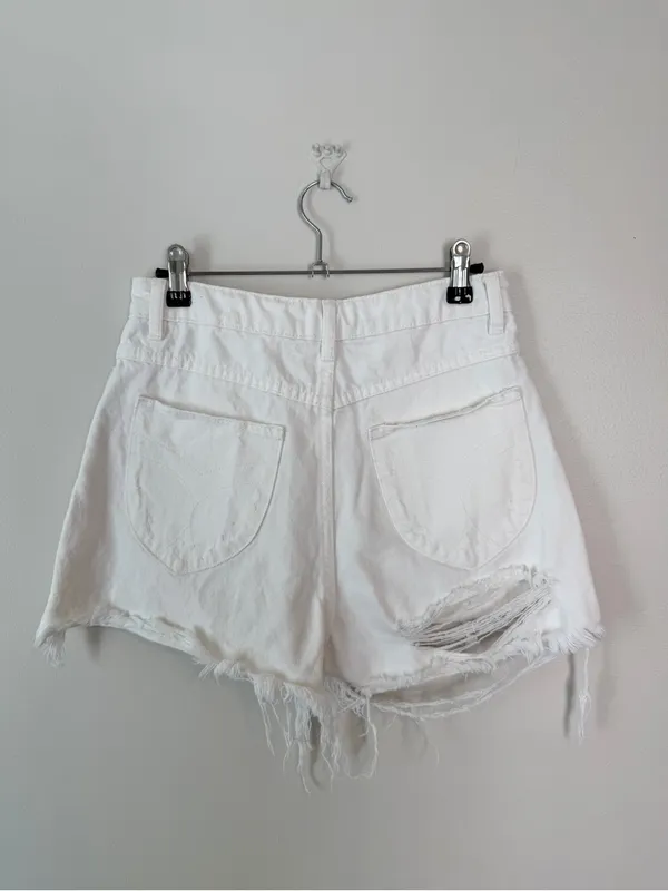 Rollas Duster Jean Shorts Layla White 27 - Image 3