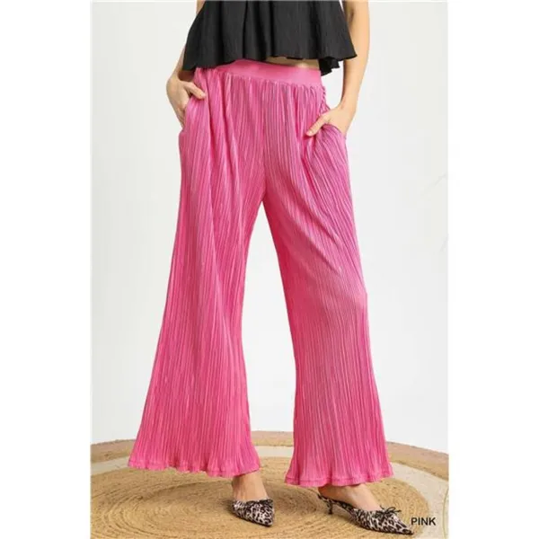 Umgee Wide Leg‎ Textured Pants - Image 4