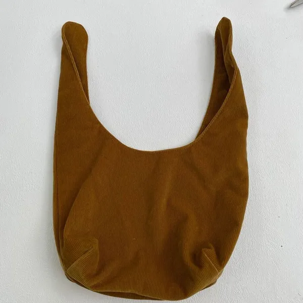 MERIT Beauty Signature Bag Camel Corduroy Knot Bag Slouchy Hobo Tote Minimalist - Image 3