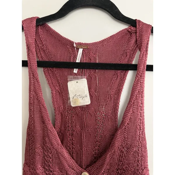 Free‎ People "The Vest Of Us" Marsala Women's Size X-Small - Image 3
