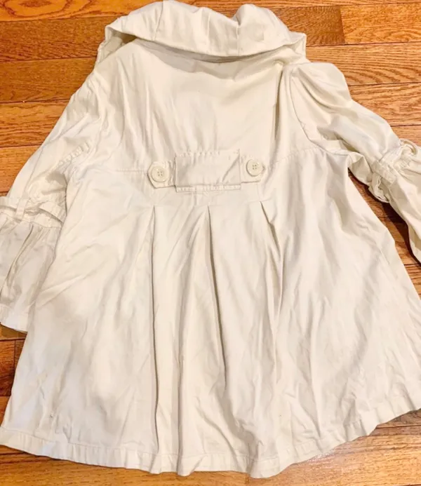 Vtg Y2K Last Kiss off White Swing light Jacket Exaggerated Retro Ruffle Collar L - Image 6