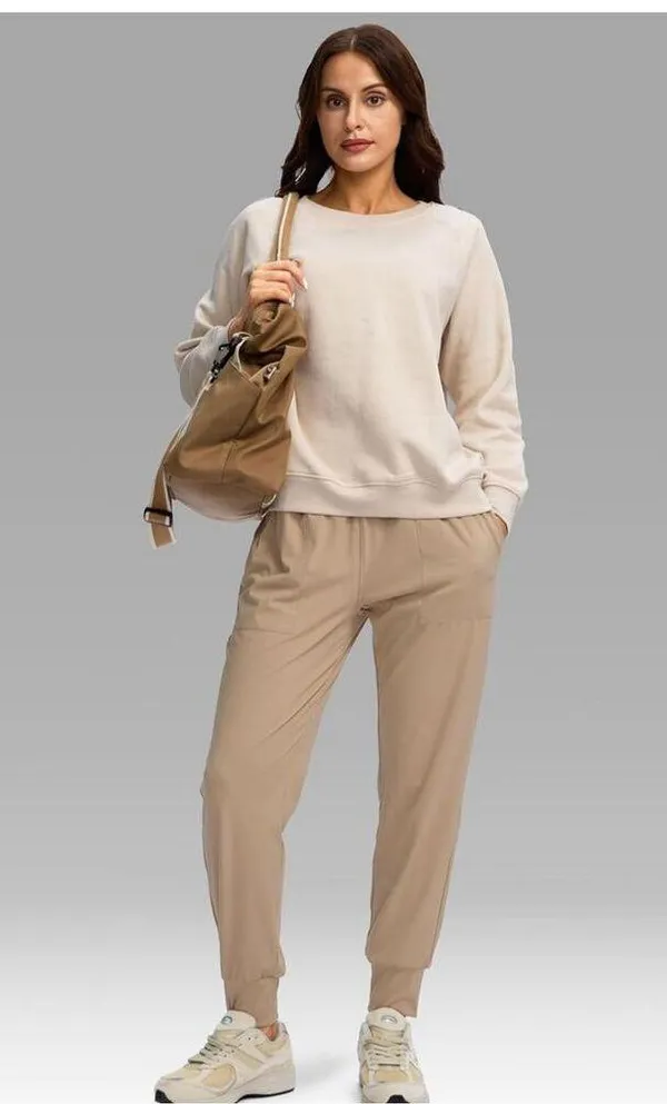 NEW Joggers Pockets High Waisted Athletic Pants Jogger Pants L - Image 7