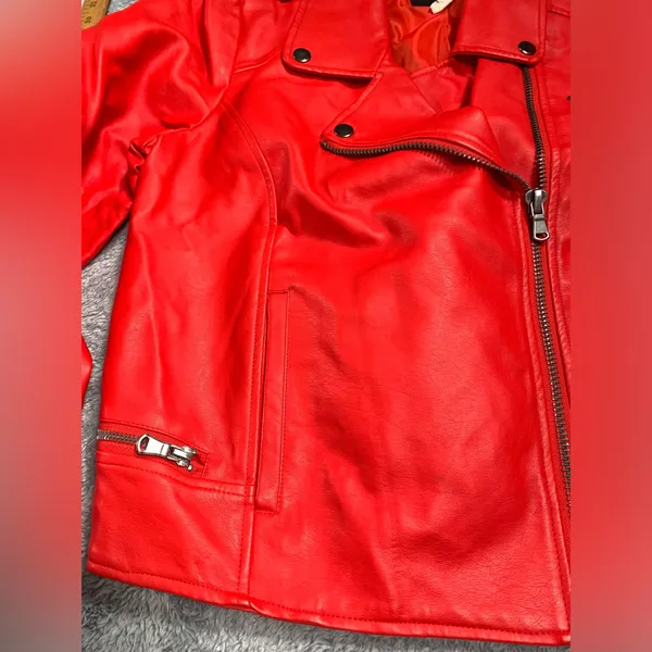 Riverdale south side serpents cherry faux leather Moto jacket large - Image 3