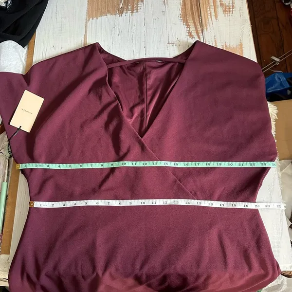 Halogen Cutout Sheath Knee Length Business Casual Dress Size XXL Burgundy - Image 7