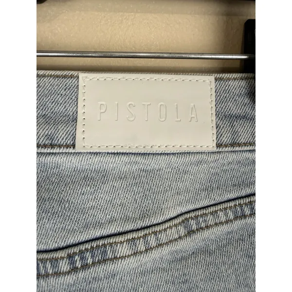 Pistola Women’s High Rise Cropped Denim Jeans Light Wash Raw Hem Size 26 - Image 7