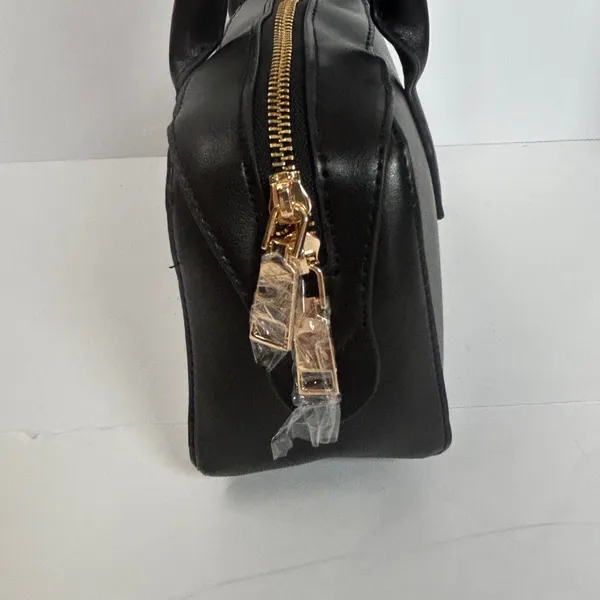 Moda Luxe Black Shoulder Bag Faux Leather Zip Top Top Handle Purse‎ - Image 9