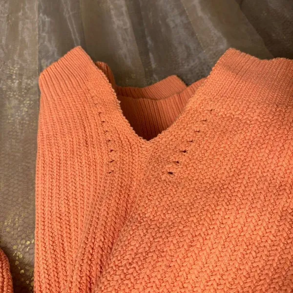 Free People Peach Orange Nightingale Chunky Long Cardigan‎ Sweater Small NWOT - Image 5