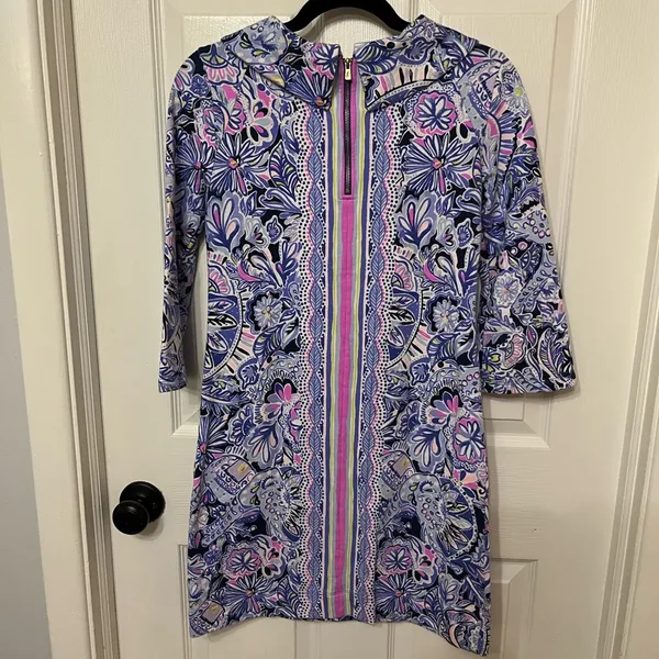 Lilly Pulitzer Saralyn Dress sweatshirt‎ material back zip size XXS - Image 7