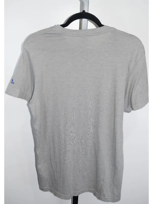 Adidas Kansas Jayhawks KU Gray Mascot Logo T-Shirt Size Medium Short Sleeve - Image 2