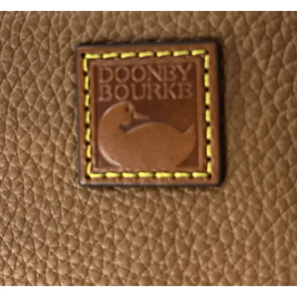 Dooney & Bourke Pebble Grain Large Wristlet Caramel Brown Leather Clutch Wallet - Image 5