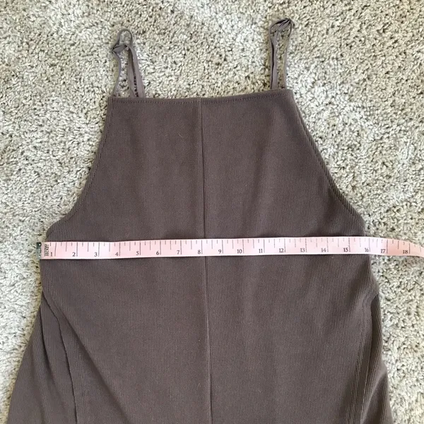 1970’s Inspired Boho Wide Flare Leg Overalls Jumpsuit Romper Brown Size Small - Image 9