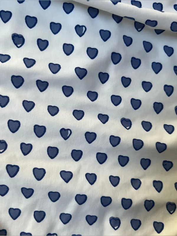 Roller Rabbit Blue Heart Print High Waisted Bikini Bottoms SZ L NWT - Image 2