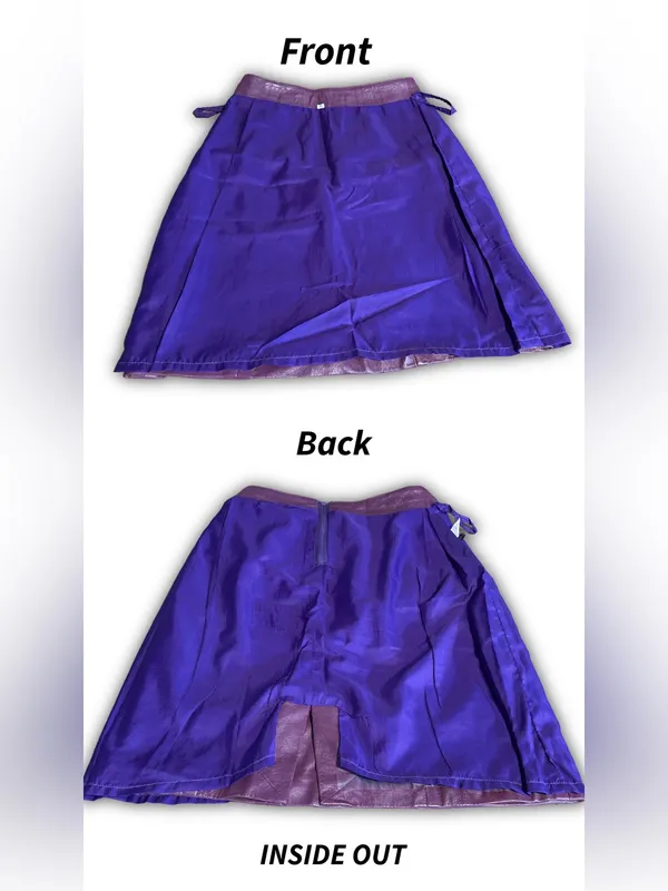 Vintage 1990'S Plum Purple Leather Midi Skirt (14) - Image 12
