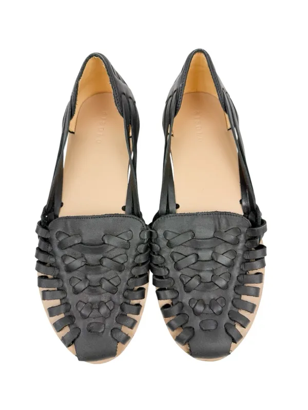 Nisolo Hurache Sandals Woven Fisherman Flats Black Size 9 - Image 2