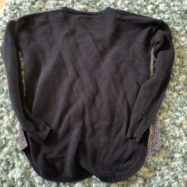 Madewell Chronicle Texture Pullover Sweater Colorblock S Black Gray - Image 10