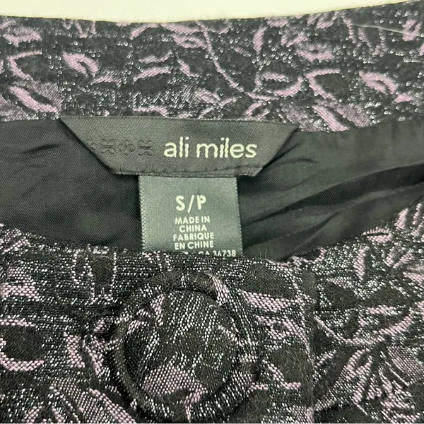 Ali‎ Miles Black Metallic Purple Jacket Womens Size Small Office Preppy Mature - Image 2