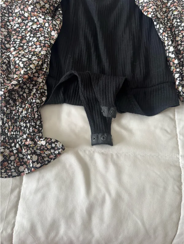 Floral Long Sleeve Bodysuit - Image 3