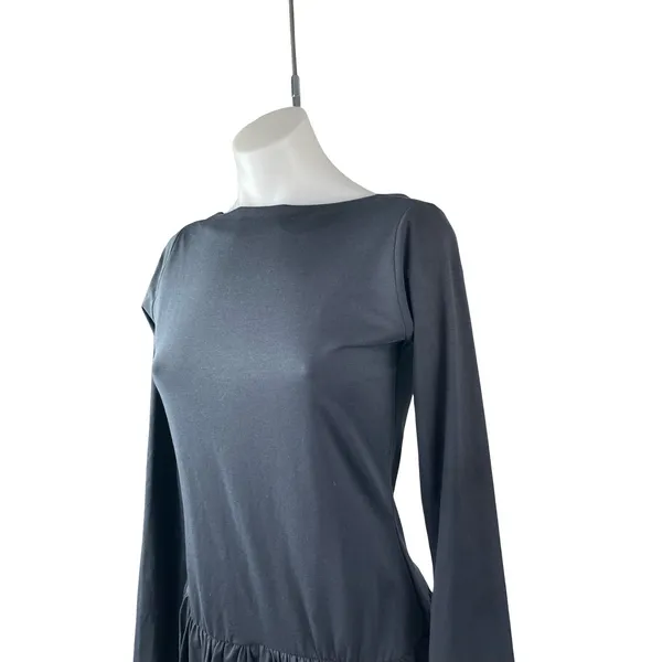 Abercrombie & Fitch Black Long Sleeve Open Back Fit & Flare Mini Dress Size M - Image 3