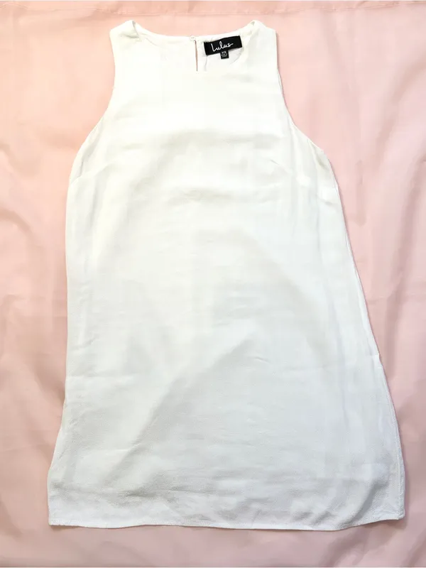 Lulus Women’s Sassy Sweetheart Sleeveless White Shift Mini Dress Size XS - Image 5