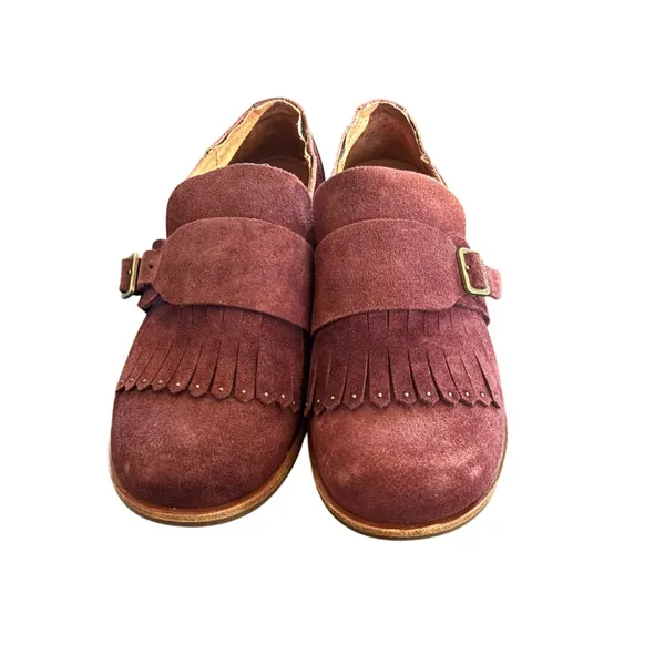 Kork Ease Womens Bailee Kiltie Burgundy Suede Monk Strap Shoe 8M Comfy Casual - Image 3