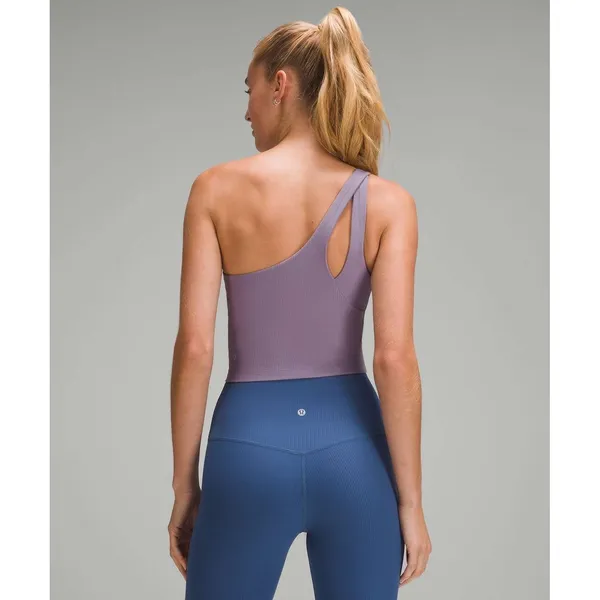 Lululemon Ribbed Nulu Asymmetrical Yoga Tank Top in Purple Ash W1ERPS Size 8 - Image 2
